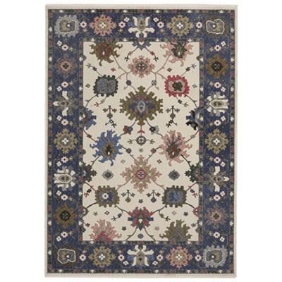 Oriental Weavers Hastings HA01E Blue/Ivory Indoor Area Rug - 5'3" x 7'6"