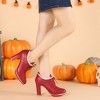 Allegra K Women's Platform Lace Up Chunky Heels Ankle Boots - 2 of 4