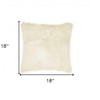 HomeRoots 18" Natural Sheepskin Throw Pillow - 3 of 4