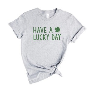 Simply Sage Market Women's Have A Lucky Day Clover Short Sleeve Garment Dyed Tee - 1 of 3