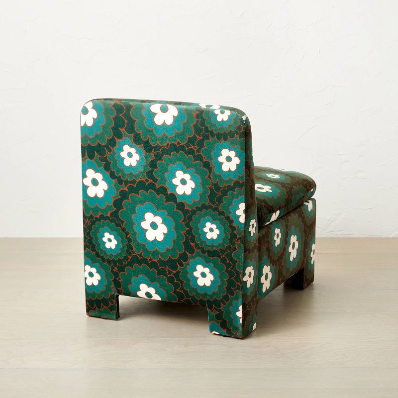 Chiesa Fully Upholstered Accent Chair Teal Floral - Opalhouse&#8482; designed with Jungalow&#8482;, 5 of 9