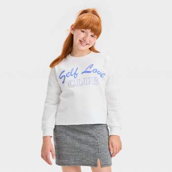 Girls' Boxy Cropped Zip-up Hoodie Sweatshirt - Art Class™ Gray M : Target