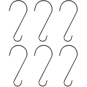 Farmlyn Creek 6 Pack Black Stainless Steel S Hooks, Metal Plant Hangers (12 Inches) - 1 of 4