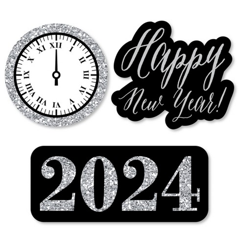 Big Dot of Happiness New Year's Eve - Silver - DIY Shaped 2024 New Years  Eve Party Cut-Outs - 24 Count