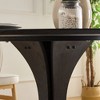 Gulches 47.24" Black Round Modern Dining Table, MDF Top, 4-8 Seater for Kitchen/Living Room/Cafe/Milk Tea Shop - 2 of 4