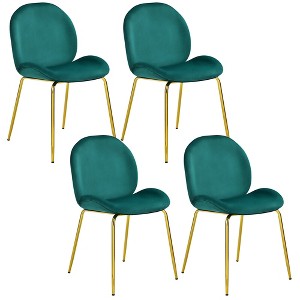 Costway 4PCS Velvet Dining Chair Accent Leisure Chair Armless Side Chair - 1 of 4