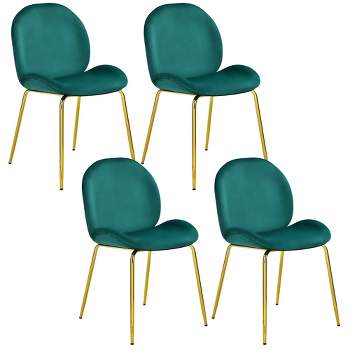 Costway 4PCS Velvet Dining Chair Accent Leisure Chair Armless Side Chair