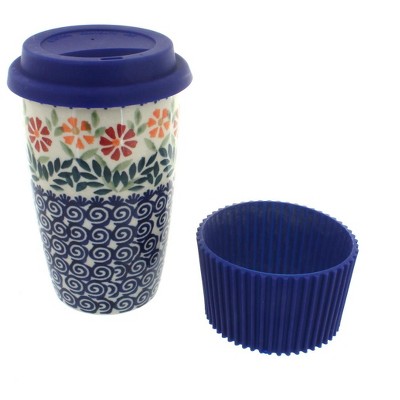 Blue Rose Polish Pottery Daphne Travel Coffee Mug : Target