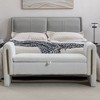 33.5"/53.1" Bedroom End Bench, Modern Velvet/Teddy Fabric Upholstered Shoe Bench 4A - ModernLuxe - 2 of 4