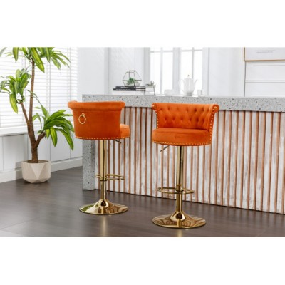 Swivel Bar Stools Set of 2 Adjustable Counter Height Chairs with Footrest for Kitchen, Dining Room 2PC/SET