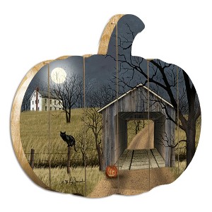 Sleepy Hollow Bridge By Artisan Billy Jacobs Printed on Wooden Pumpkin Wall Art - 1 of 1