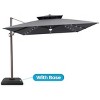 Crestlive Products 11FT Patio Double Top Cantilever Umbrella with Light and Base Set Outdoor 360° Rotation 6 Heights Adjustable Offset Umbrella - 2 of 4