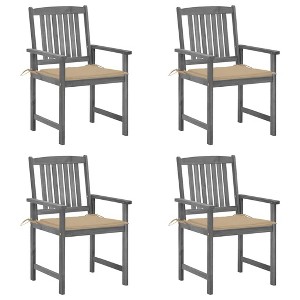 Garden Chair Set of 4 Grey Solid Acacia wood vidaXL - 1 of 4