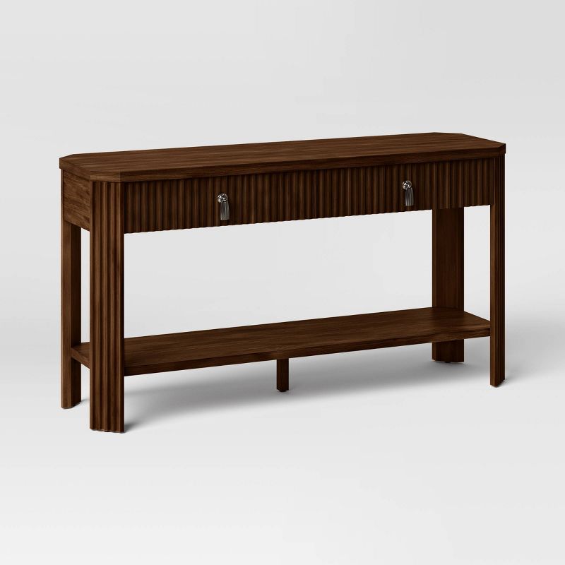 60&#34; Laguna Nigel Fluted Wooden Console Table Brown - Threshold&#8482; designed with Studio McGee, 1 of 6