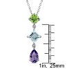 EVERLY JEWELRY | Sterling Silver 3 1/8 CT TGW Amethyst, Peridot and Blue Topaz Drop Pendant With Chain, 18 inc - 2 of 4
