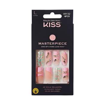 KISS Products Masterpiece One-of-a-Kind Luxe Manicure Long Square Fake Nails - Sweetest Pie - 33ct