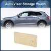 Unique Bargains Car Sun Visor OrganizerCar Sun Visor Organizer with Sunglasses Holder for Cards License Pen Organizer PU Leather Beige - 3 of 4