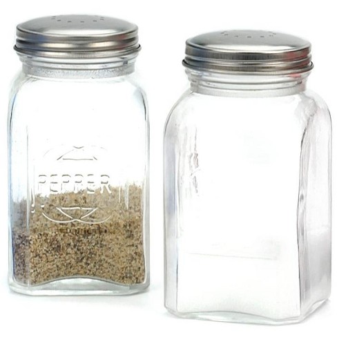 JoyJolt Revere Glass Salt and Pepper Shaker, 2 oz Set