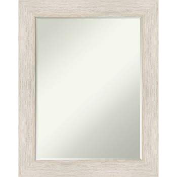 Amanti Art Hardwood Petite Bevel Wood Bathroom Wall Mirror
