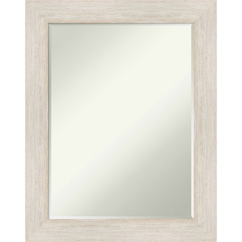 Amanti Art Hardwood Petite Bevel Wood Bathroom Wall Mirror, 1 of 11