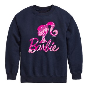 Boys' - Barbie - Barbie Logo Tie Dye Graphic Long Sleeve Fleece Sweatshirt - 1 of 4