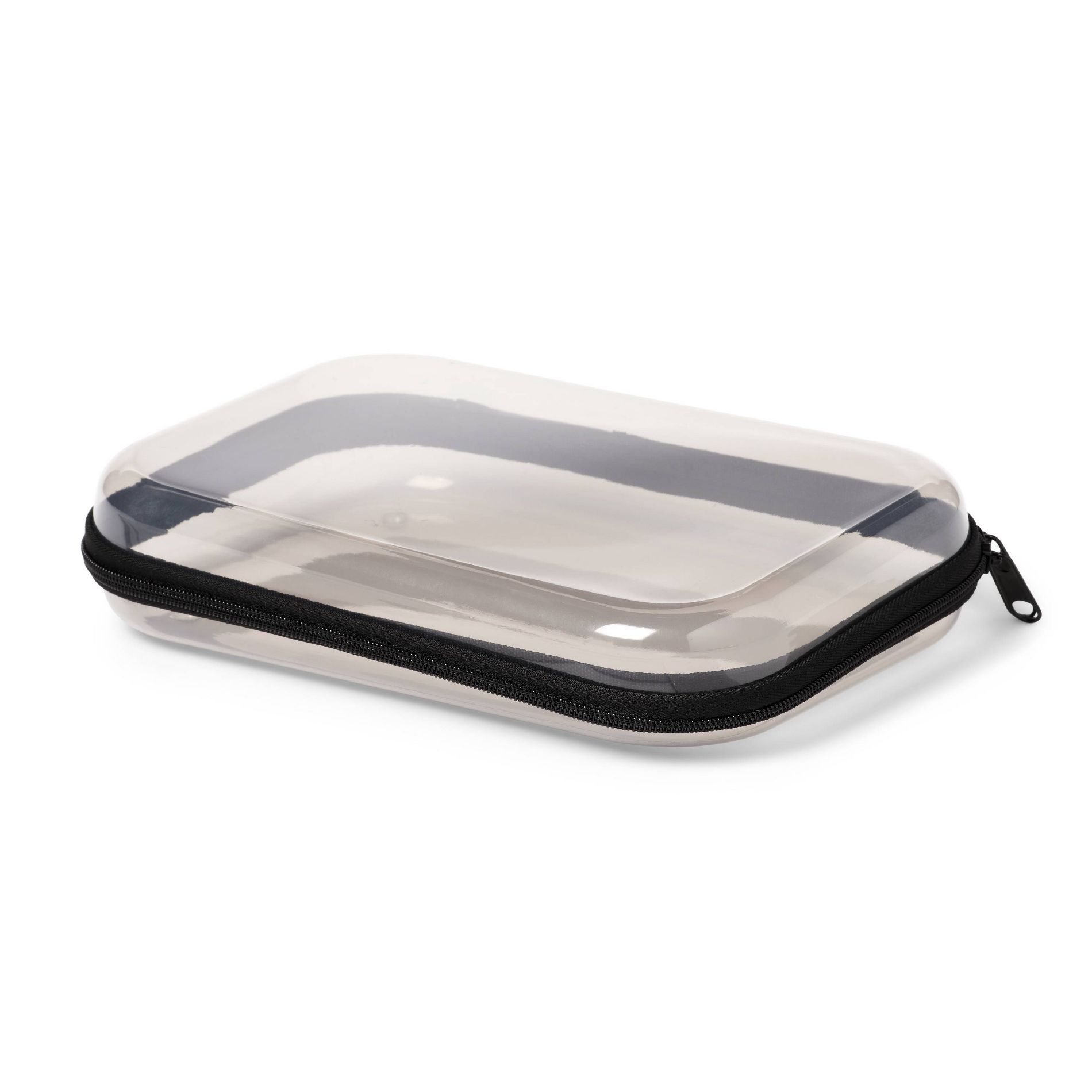 Hard Sided Zipper Pencil Case Gray - up&up™: PET Material, 6.25" Height, 8.75" Depth, 2" Width, 0.198 lbs