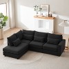 TiramisuBest 78.75" Black Reclining L-Shaped Sofa with Pull-Out Bed, USB & Type-C Ports, Reclining Storage & Side Organizer Pocket for Living Room - 3 of 4