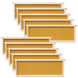 Honey Keeper 10-Pack Unassembled Beehive Frames with Natural Beeswax Foundations for Beekeeping, Medium Super - 6-1/4-inch - 1 of 4