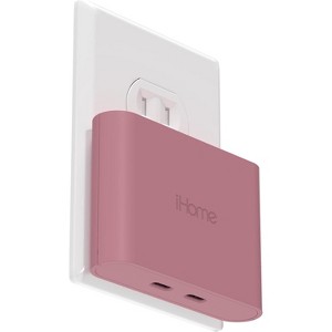 iHome Multiport 40W USB-C Charger, AC Pro 2-Port Flat Block, Dual Fast Charging Wall Adapter - 1 of 4