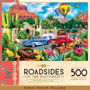 MasterPieces Roadsides of the Southwest - Hot Air & Cool Cars 500 Piece Jigsaw Puzzle - 1 of 4