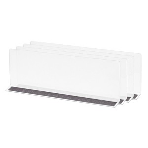 Unique Bargains PVC Material Clear Sturdy Durable L Type Shelf Dividers 4 Pcs - 1 of 3