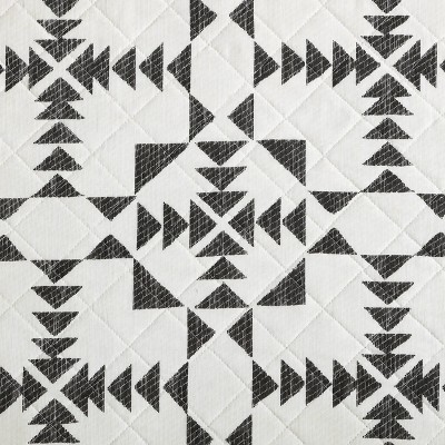 Ivory and Charcoal Cotton Reversible Full Quilt Set