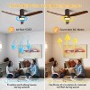 Modern Flush Mount Ceiling Fan 52'' Low Profile Ceiling Fan with Lights and Remote 3 Wood Blades Dimmable LED Reversible DC for Kitchen Bedroom - 2 of 4