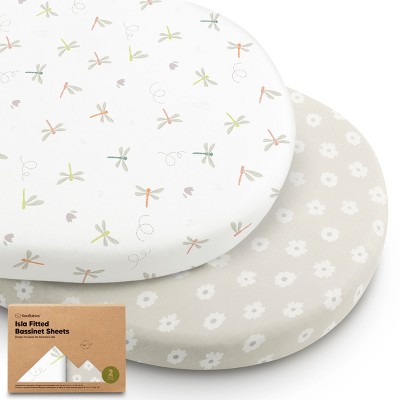 KeaBabies Bassinet Sheet for Baby Girls, Boys, 2-Pack Isla Fitted Bassinet Sheets, Bassinet Mattress Sheets