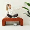 Lily 47" Upholstered Scroll Velvet Waterfall Bench/Chenille Entryway Bench for Bedroom-Maison Boucle - 2 of 4