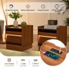 KWPZQEB Nightstand with Charging Station and LED lights, Side Table with 2 Drawers, End Table with USB Ports and Outlets, Night Stand for Bedroom - 2 of 4