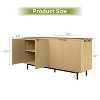 Vipbear Buffet Cabinet with Storage, 58 In Large Sideboard Buffet Storage Cabinet with Shelve and 4 Doors, Fluted Sideboard Coffee Bar Storage Cabinet - 2 of 4