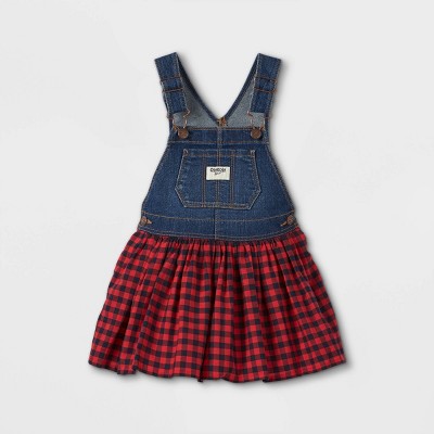 OshKosh B'gosh Toddler Girls' Buffalo Check Dress - Navy/Red 4T