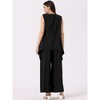 Allegra K Women's Casual Sleeveless Tunic Top with Elastic Waist Wide Leg Pants 2-Pieced Suit Set - 3 of 4
