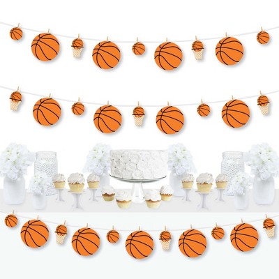 Big Dot of Happiness Nothin' but Net - Basketball - Baby Shower or Birthday Party DIY Decorations - Clothespin Garland Banner - 44 Pieces