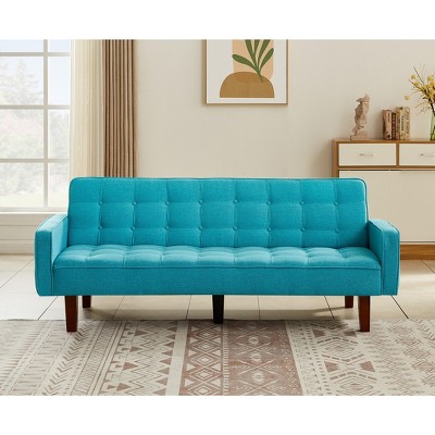DOMETOUR Solid Color Tufetd Sofa Save Space Convertible Sofa Bed for Living Room