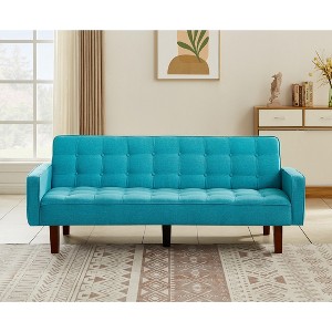 DOMETOUR Solid Color Tufetd Sofa Save Space Convertible Sofa Bed for Living Room - 1 of 4