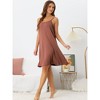 cheibear Women's Sleeveless Camisole Cross Back Nightgown 2 Pcs - 2 of 4