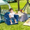 Costway Kids Sofa Toddler Upholstered Armrest Chair with Solid Wooden Frame Navy - 3 of 4