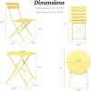 SEVOBAL 3-Piece Set Folding Bistro Table and Chairs Weather Resistant Conversation for Bistro Balcony Porch Yard Garden Indoor, Yellow, 38.3"*24"*6.7" - 3 of 4