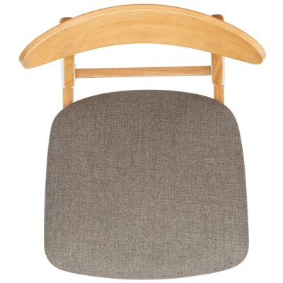 Transitional Gray-Brown Wood Upholstered Side Chair, Set of 2