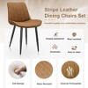 Lyngins Faux Leather Dining Chair Set of 4,  Wave Pattern Upholstered Kitchen Chair, Armless Chair with Metal Legs for Restaurant, Living Room - 4 of 4