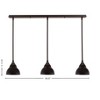 Toltec Lighting Any 3 - Light Chandelier in  Dark Granite with 7" Dark Granite Double Bubble Metal Shade Shade - 2 of 2