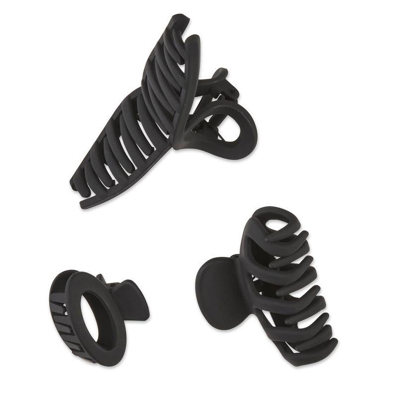 sc&#252;nci Assorted Styles Claw Clips - Matte Black - All Hair - 3pcs, 5 of 6
