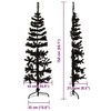vidaXL Christmas Tree Decoration Slim Artificial Half Xmas Tree with Stand - 4 of 4
